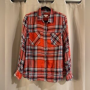 Merona Red and Navy Plaid Shirt